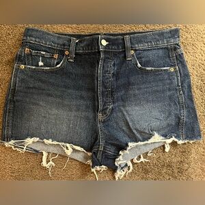 GAP Dark Blue Frayed Hem Jean Shorts